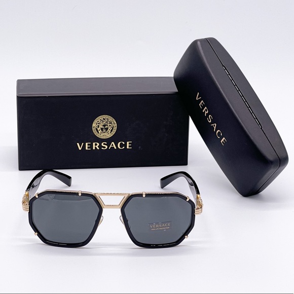 NEW VERSACE VE2228 1002/87 SUNGLASSES VERSACE MOD 2228 BLACK - Picture 2 of 14